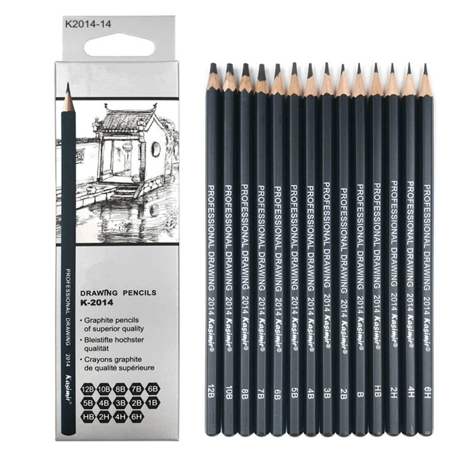 14 PIECE PROFESSIONAL DRAWING PENCIL SET