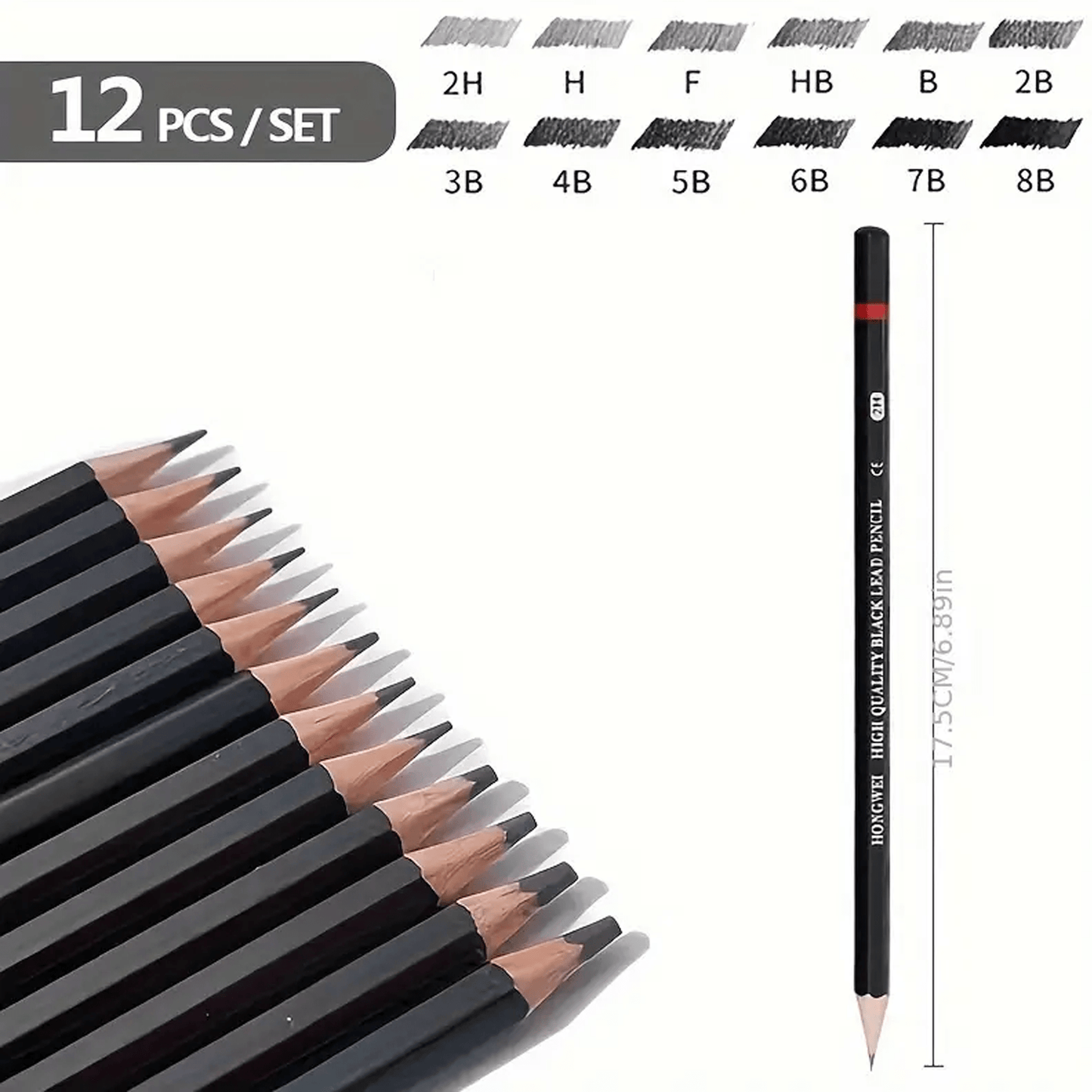 12-PIECE PROFFESIONAL SKETCHING PENCIL SET