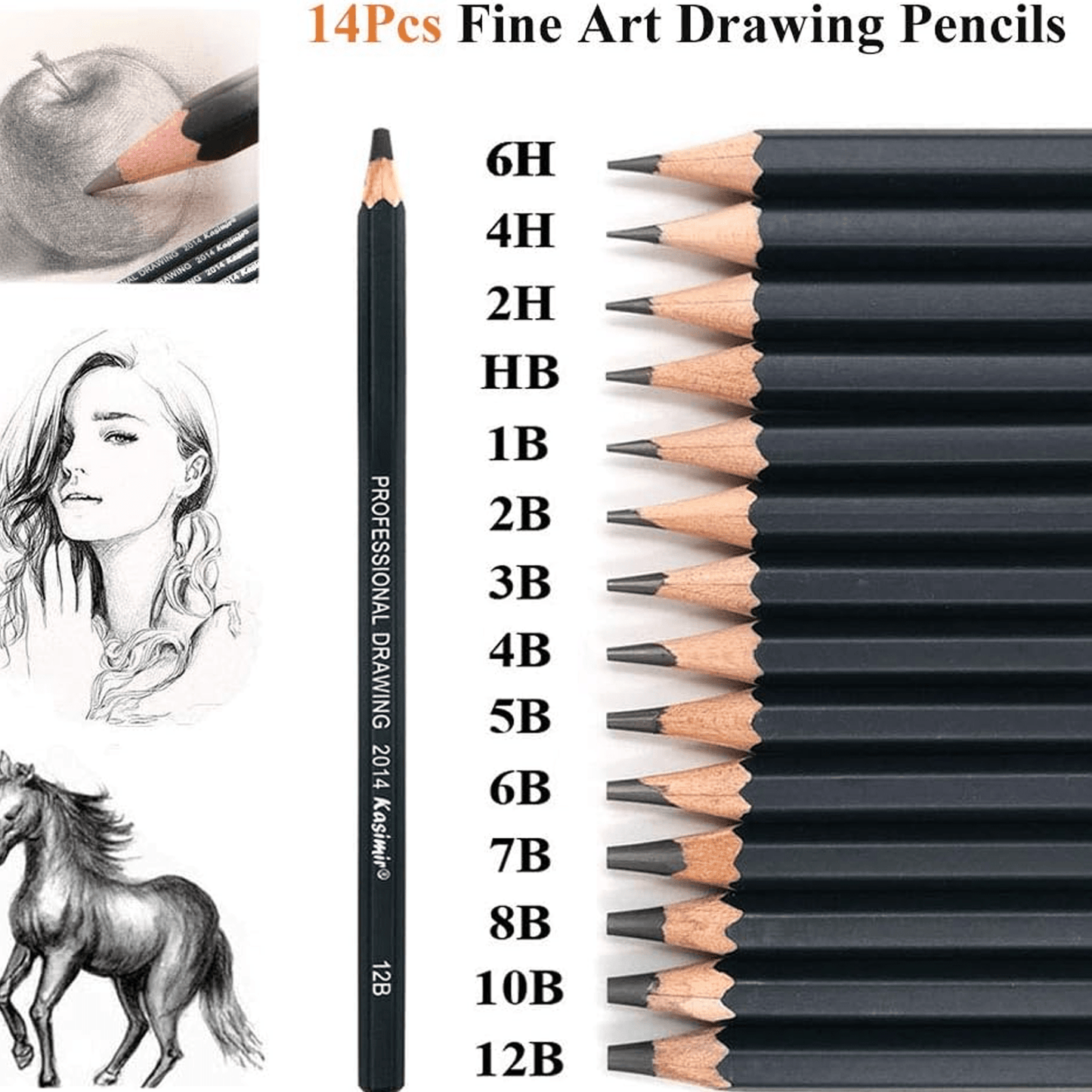 14 PIECE PROFESSIONAL DRAWING PENCIL SET