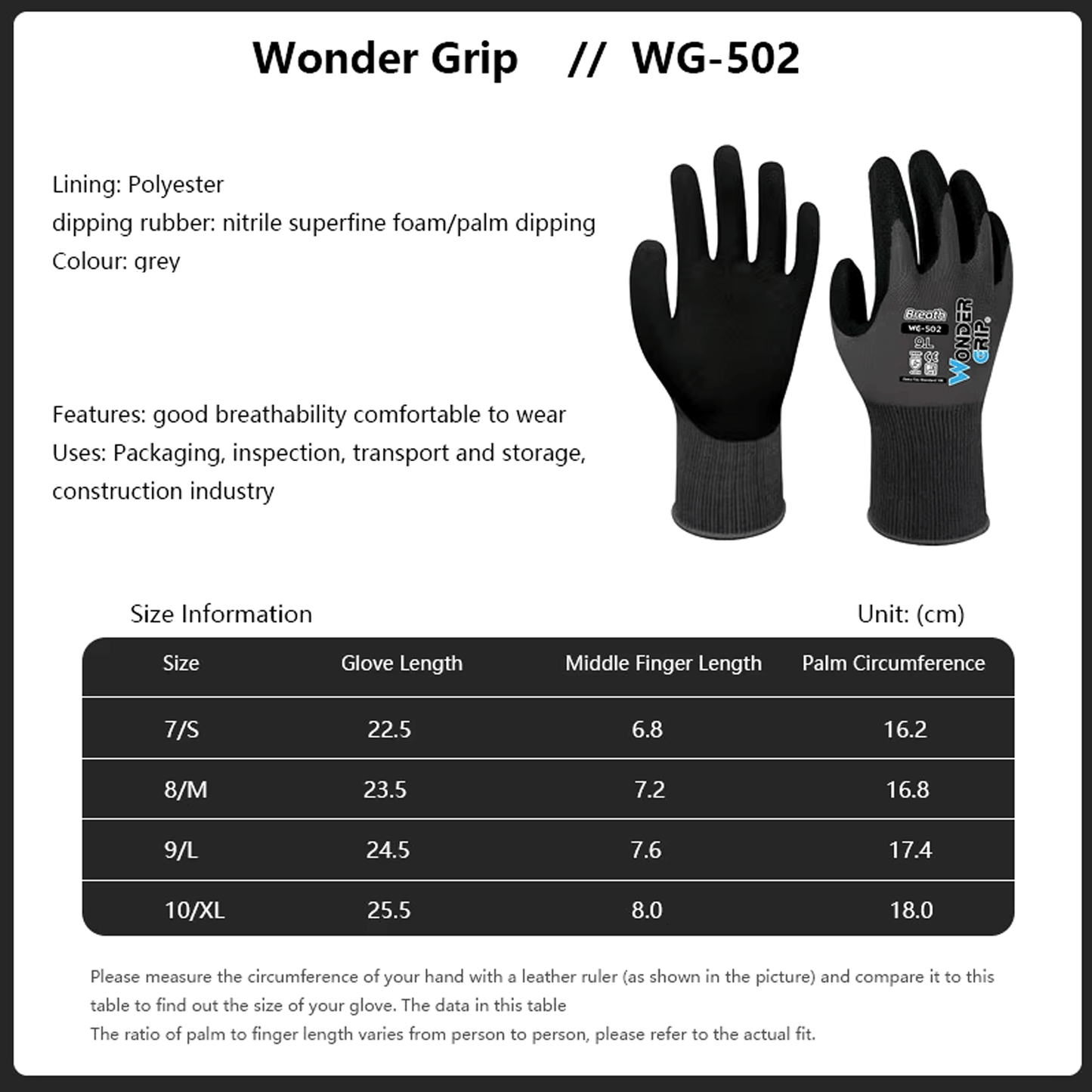 WONDER GRIP GARDENING GLOVES