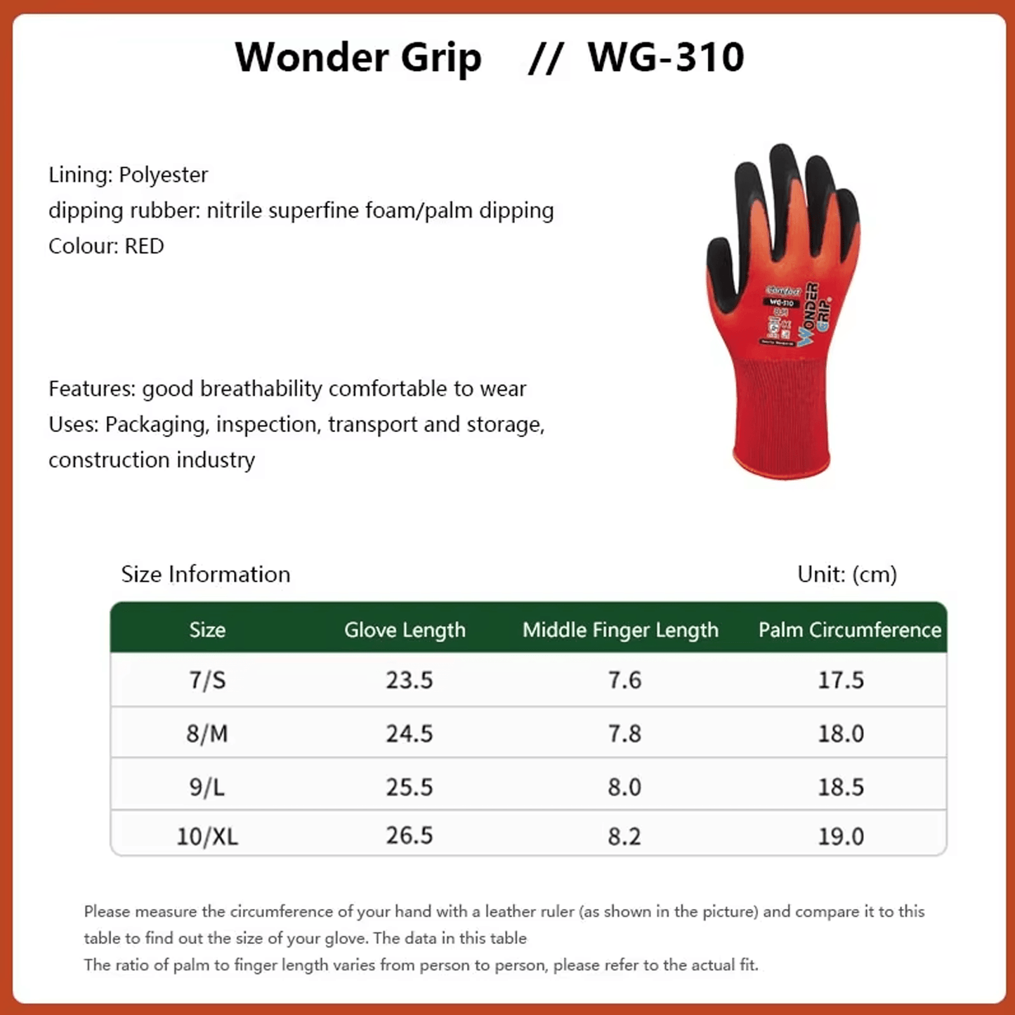 WONDER GRIP GARDENING GLOVES