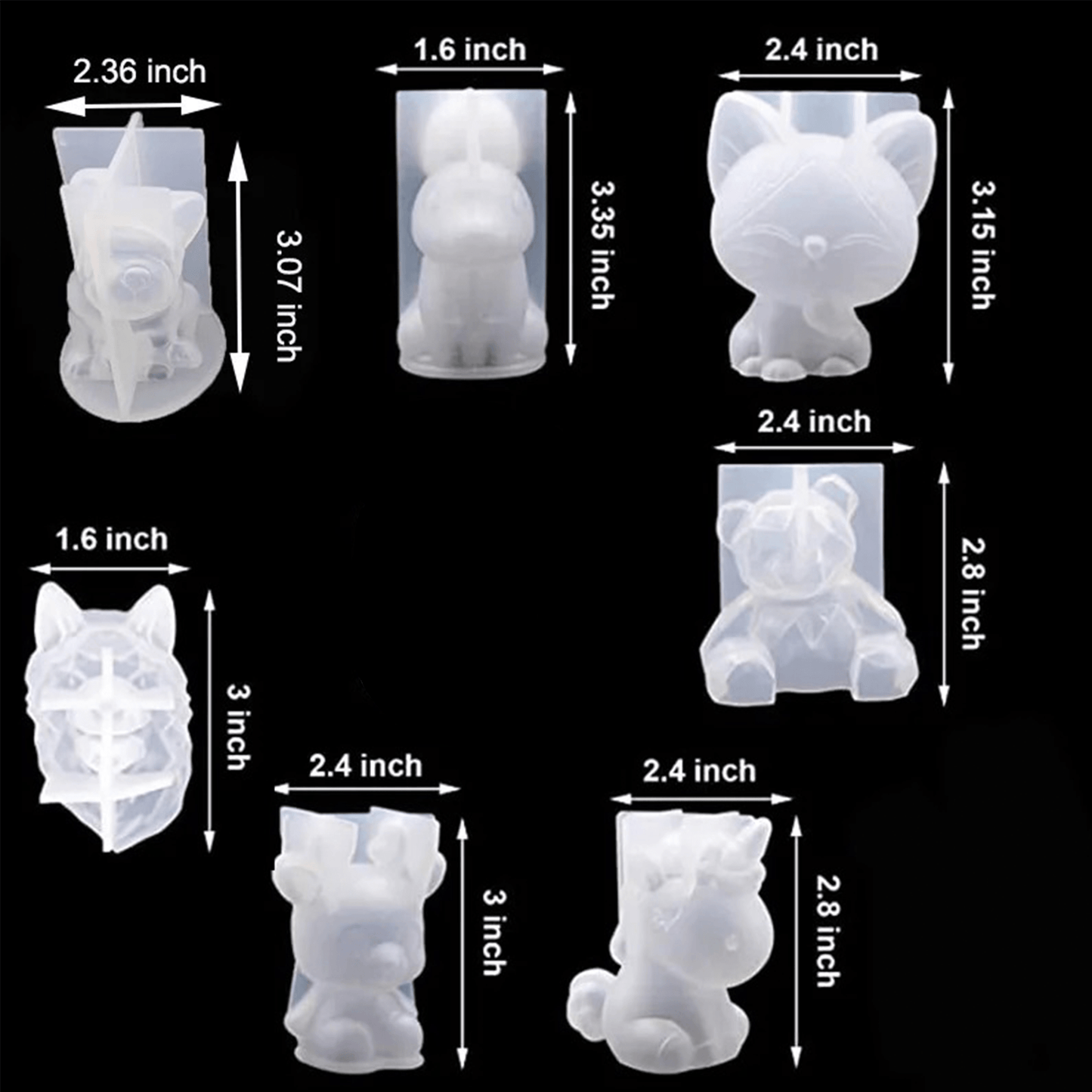 3D ANIMAL RESIN MOLDS SET