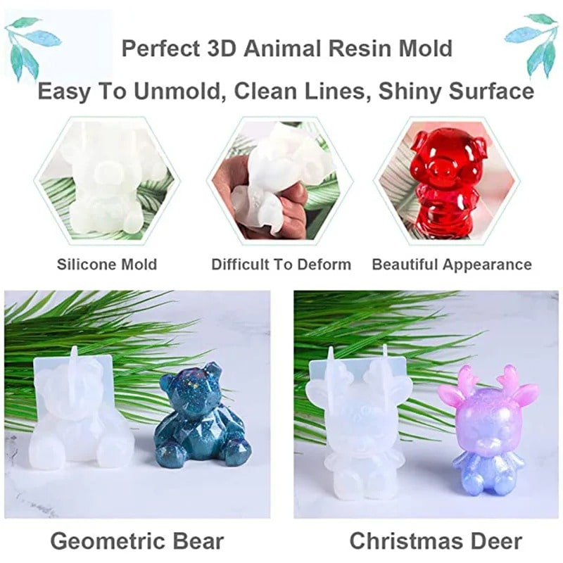 3D ANIMAL RESIN MOLDS SET